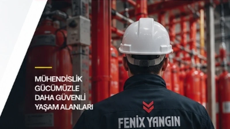 Fenix Yangın mühendisi gazlı söndürme bataryasını incelerken