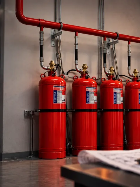 FM200 gazlı söndürme silindir bataryası ve dağıtım borulaması