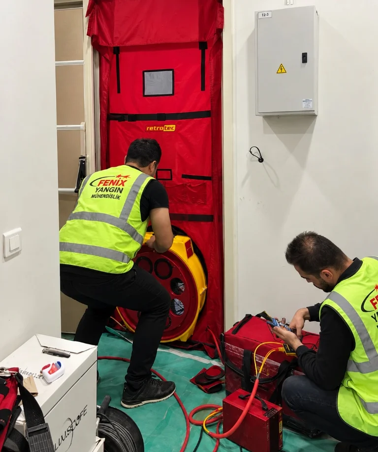 Retrotec kapı fanı ile akredite ölçüm
